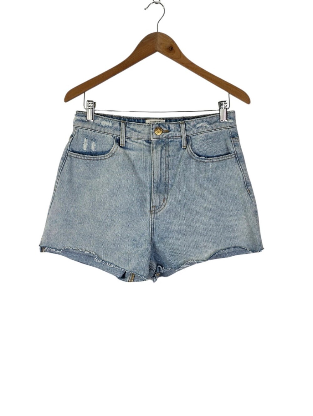 Show Me Yourโ Mumu Arizona High Waisted Open Air Denim Shorts Size 27 Distressed
